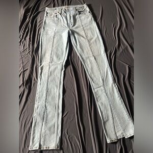 Abercrombie Skinny High Rise Light Blue Split Hem 30/10L